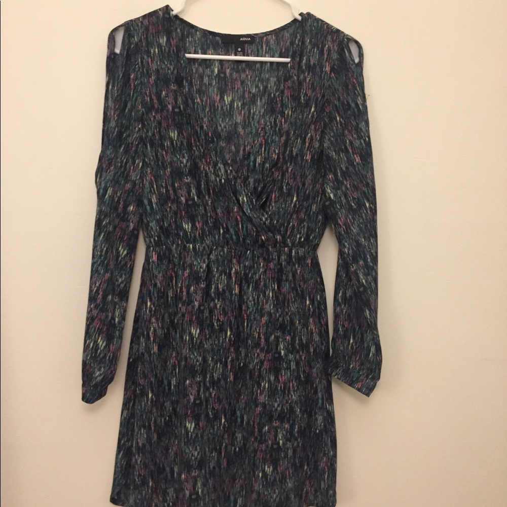 Aqua Open Longsleeve Dress